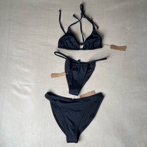 Three-Piece SKIMS 🖤SWIM Bikini Set Small NWT Onyx